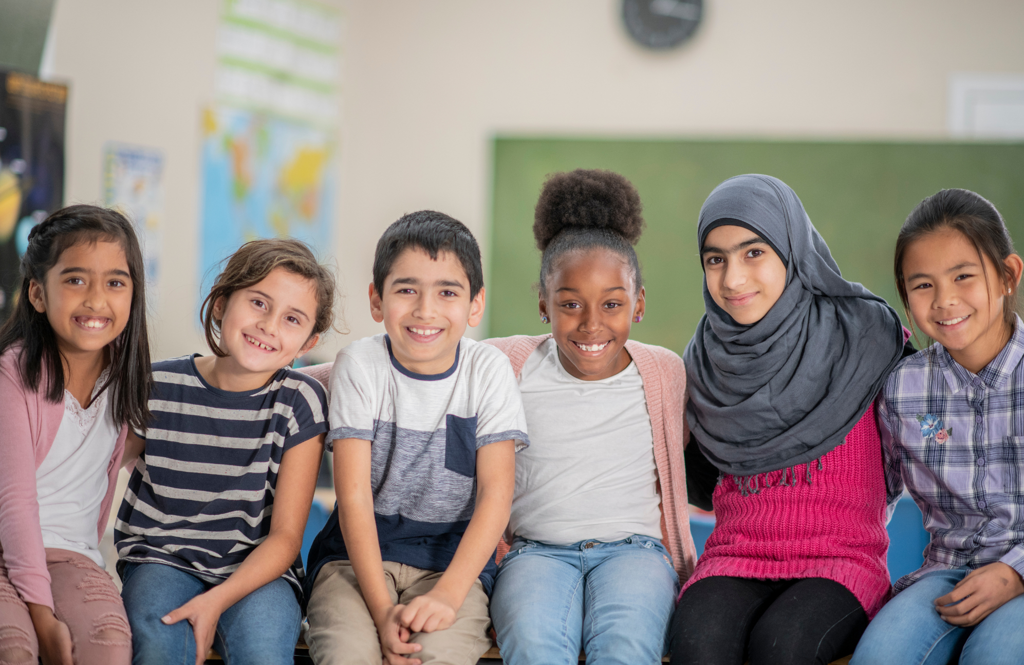 diverse group of students in a classroom